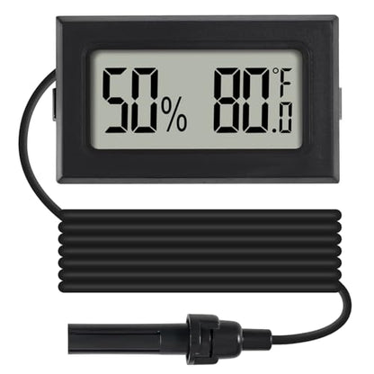 6Pcs Mini Digital Thermometer Hygrometer Gauge Indoor with Probe Sensor LCD Display Meter Temperature Humidity Fahrenheit Meter for Incubator Reptile Plant Tank Garden ℉ - size: 6 PCS
