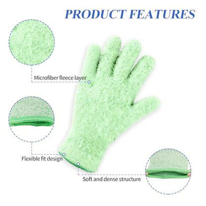 Microfiber Gloves,Microfiber Dusting Gloves for Plants and House Cleaning, Reusable Cleaning Gloves - color: Cyan&green Yellow