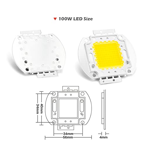 CHANZON High Power Led Chip 100W Natural White 4000K - 4500K | (3000mA / DC 30V - 34V / 100 Watt) Super Bright Intensity SMD COB Light Emitter Components Diode Bulb Lamp Beads DIY Lighting - color: B) Natural-white (4000k)