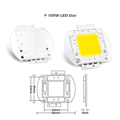 CHANZON High Power Led Chip 100W Natural White 4000K - 4500K | (3000mA / DC 30V - 34V / 100 Watt) Super Bright Intensity SMD COB Light Emitter Components Diode Bulb Lamp Beads DIY Lighting - color: B) Natural-white (4000k)