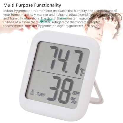 Digital Thermometer Hygrometer Accurate LCD Display Indoor Temperature Humidity Meter for Home Office Greenhouse ABS Black 2.68x2.93x0.59in