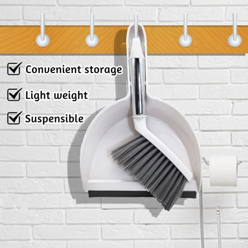 PINVNBY Mini Dustpan and Brush Set, Pet Cage Cleaner for Guinea Pigs Chinchillas Hamster Rabbits Hedgehogs etc, Hand Broom and Dustpan Set with Sand Scooper for Animals Waste (3 Pack White) - color: White