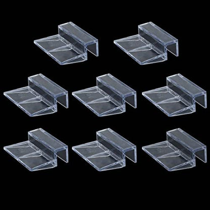Aquarium Glass Cover Clips 10mm 8Pcs Universal Clear Acrylic for Fish Tank | Clear acrylic lid clips for 10mm glass cover. Universal for fish tanks and aquarium,Easy install, rustproof, durable.