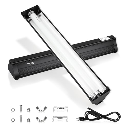 UVB Light for Reptiles Bearded Dragon, T8 UVB Reptile Light Fixture HO UVB Bulb Lighting Combo Kit 10.0 15W UVA UVB Reptile Light Bulb Terrarium Lamp Tube Bar for Snake Gecko Turtle Lizard, 18 Inch - size: T8-18Inch