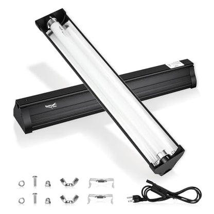 UVB Light for Reptiles Bearded Dragon, T8 UVB Reptile Light Fixture HO UVB Bulb Lighting Combo Kit 10.0 15W UVA UVB Reptile Light Bulb Terrarium Lamp Tube Bar for Snake Gecko Turtle Lizard, 18 Inch - size: T8-18Inch