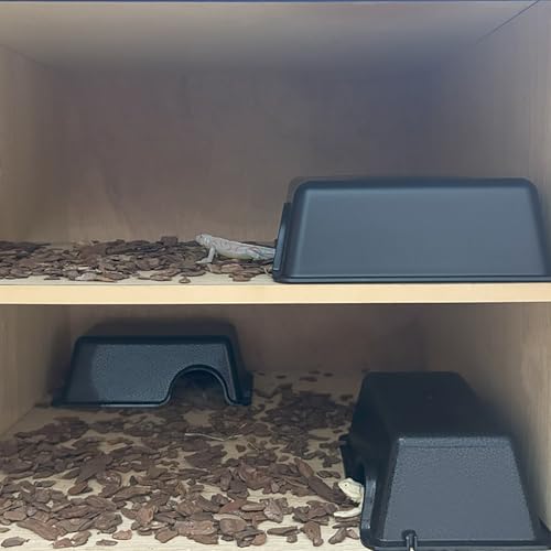 Durable Small Reptile Hide Box, Ball Python Hide, Leopard Gecko Hide, Bearded Dragon Hide, Easy to Clean Reptile Hides Cave for Tank, Snake Hide Enclosure (7.48" x 4.72" x 2.56") - size: Small
