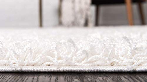 Unique Loom Solid Shag Collection Area Rug (2' 2" x 3' 1" Rectangle Snow White) - color: Snow White, size: 2'2" x 3'1" (Rectangular)