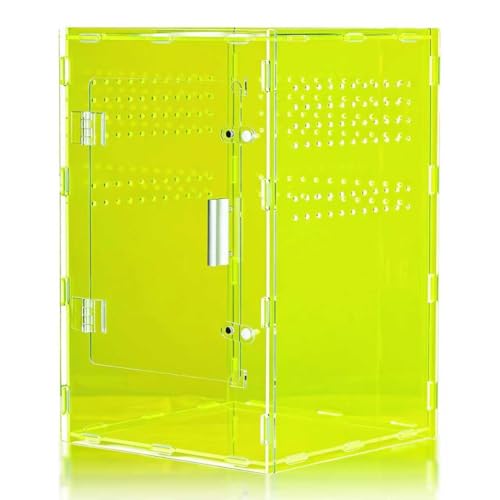 8x8x12 Light Green Acrylic Terrarium Vertical for Spider Reptile | Vertical light green acrylic terrarium 8x8x12, waterproof sealed body, secure anti-escape, suits Reptile spider small lizard - color: LightGreen