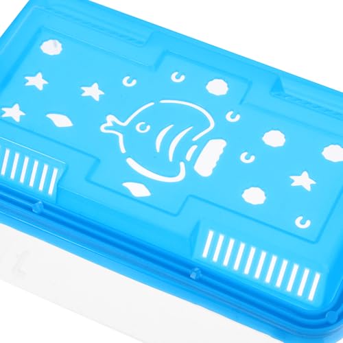 GANAZONO 4pcs Mini Transparent Fish Breeding Box with Handle Small Aquarium Pet Carrier Plastic Container for Reptile Habitat and Observation