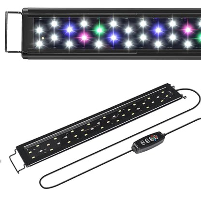 AQUANEAT LED Aquarium Light for 30 to 38 Inch Fish Tank, Auto On Off with Timer, Full Spectrum, Adjustable Brightness, Daylight Moonlight Mode, for Fresh Water Low-to-Mid Light Plants - size: 30"-38"