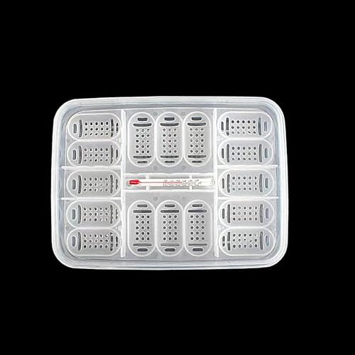 Reptile Egg Incubator Tray Incubation Box Hatching Case Hatching Tray | 16 Grids Transparent Reptile Incubator for Snake Lizard Turtle Gecko Chameleon Bearded Dragon Leopard Gecko Egg Incubation - color: B