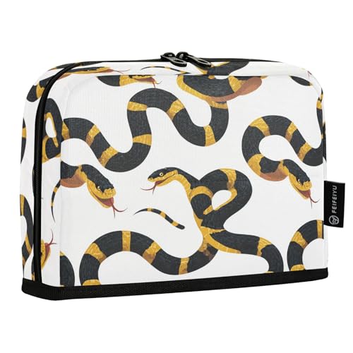 Snake Yellow Black Pencil Case Bag Boys Girls Large Pencil Pouch Pen Holder with Big Capacity For Women Men School Office Supplies