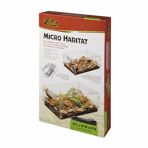 Zilla Micro Habitat Terrarium, Terrestrial, with Locking Latch, for Isopods, Spiders, Insects, Large - size: Large, style: Terrestrial