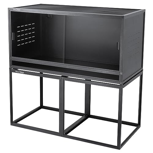 Reptile Enclosure Stand Bundle: Elevate Your Habitat - Includes Stand and Extra Enclosure for a Complete Elevated Setup 44 inches Width(Black) - color: Black, size: M-44''-Stand with enclosure