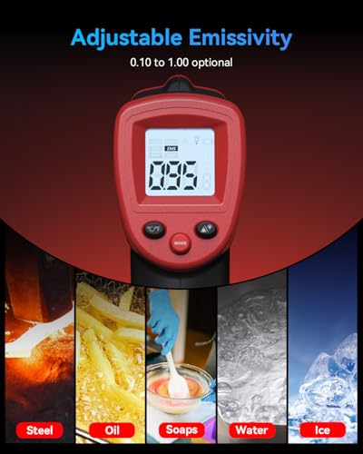 Infrared Thermometer, Digital Surface Temperature Gun -58℉ to 1094℉ | Laser Temp Gun for Cooking Food, Pizza Oven, Flat Top Grill, Griddle, Soap Making, Reptile
