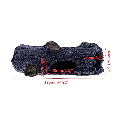 Wealrit Resin Tree Stump, Hollow Log, Aquarium Landscape Decoration | Aquarium Fish Hideout Ornament,Caves & Hides Driftwood Shelter for Fish,Reptiles, Natural Resin Reptiles Design