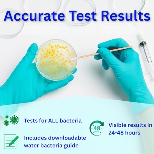 Evviva Sciences Water Bacteria Test Kit – 10 Tests for Total Bacteria, coliforms & E. coli. Lab-Ready agar Plates for Well, tap, Pool, & City Water. Fast DIY Results + Optional lab Report.