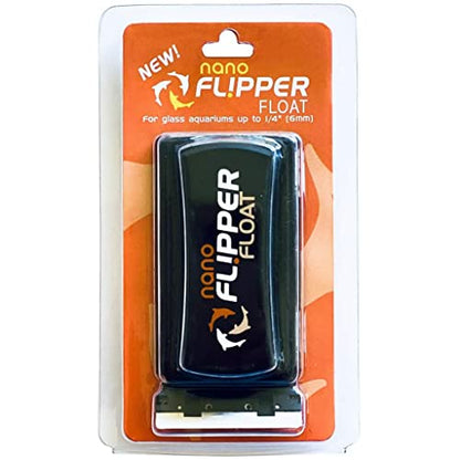 Flipper Cleaner Float - 2-in-1 Floating Magnetic Aquarium Glass Cleaner - Fish Tank Cleaner - Scrubber & Scraper Aquarium Cleaning Tools - Floating Fish Tank Cleaner, Nano - size: Nano - up to 1/4"