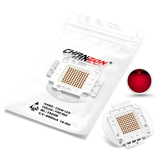 CHANZON High Power Led Chip 100W Far Red Plant Grow Light 730nm | (3000mA / DC 18V - 20V / 100 Watt) SMD COB Emitter Diode Components Bead for DIY Growing Lamps - color: P) Far-red Ir (730nm)