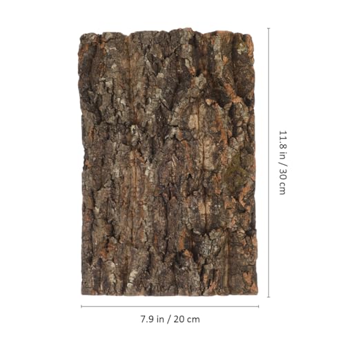 VOSAREA 2 Pack Reptile Tree Bark Platform Cork Bark Terrarium Decor for Lizards Tortoise Snake and Resting Enclosure Accessory 11.81 X 7.87 X 0.78 in
