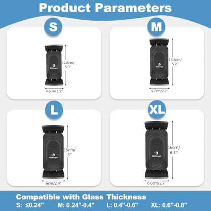 fishkeeper Dual-Blades Magnetic Aquarium Glass Cleaner with 4 Algae Scraper | 2-In-1 Floating Scrubber, Double Side Magnetic Fish Tank Cleaner for 0.24-0.4 Inch Thick Glass & Acrylic Aquarium Tanks (M) - size: M for Glass Thickness:0.394"