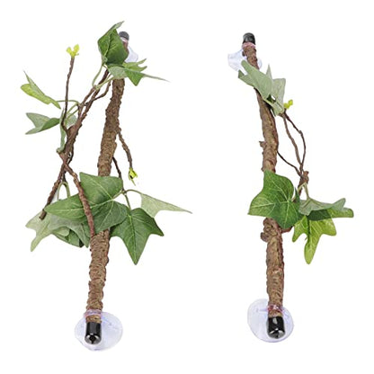 Tyenaza Reptile Corner Branch, Reptile Vines, Terrarium Plant Decoration with Suction Cups, for Amphibian Lizard Snake Climbing
