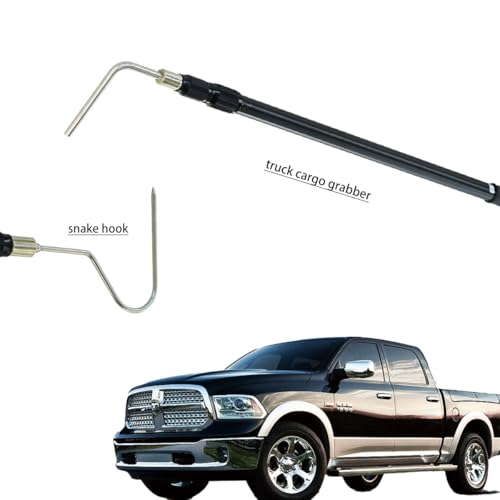 7FT Telescopic Aluminum Snake Hook, 2-in-1 Extendable Truck Cargo Grabber, Heavy Duty Wildlife & Pickup Retrieval Tool