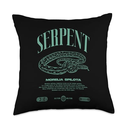 Carpet Python Modern Reptile Keeper Streetwear Throw Pillow - size: 18x18