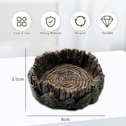 1 Pack Small Reptile Food Dish Resin Rock Worm Water Bowl for Bearded Dragon Leopard Gecko Lizard Hermit Crab Snail Frog Toad Anti Turnover Feeding Accessories Set