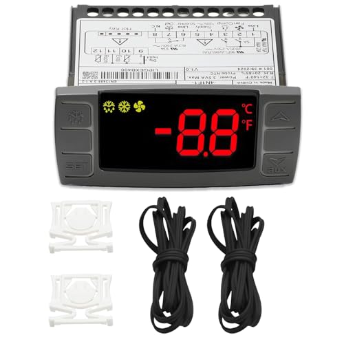 Replacement for Dixell XR06CX-4N1F1 Temperature Controller, Fit for 120V 50-60Hz Commercial Refrigerators/Freezerwith Temperature Sensor Probes & Clasp - style: XR06CX-4N1F1