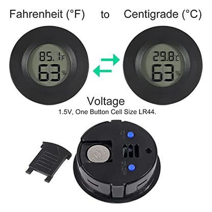 6-Pack Mini Hygrometer Thermometer Digital LCD Monitor Indoor/Outdoor Humidity Meter Gauge Temperature for Humidors Home Greenhouse Babyroom Reptile Incubator