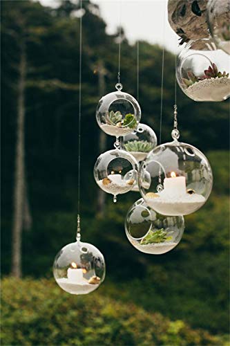 Wedding Hanging Glass Orbs, 18 Pcs Glass Tea Light Terrarium, Hanging Glass Globes, Globe Terrarium, Tea Light Holders, Wedding Decor Indoor Outdoor - size: 18