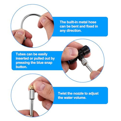 10 Pack Flexible Mister Nozzle Extensions 5.9 Inch Rod with Nozzles | Bendable Brass Mist Rods with Mister Nozzles Mister Heads Copper Extended Pole 10/24 UNC Thread for Outdoor Misting System - color: Extensions with Nozzle