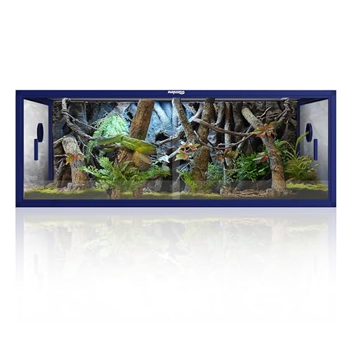 Lightweight 85 Gallon Reptile Enclosure for Snake, Bearded Dragon | Optimal Ventilation & Light Penetration by Rust Proof Mesh Top, Easy Assembly within 6 Steps with Clear Instruction - color: Dart Blue, size: 85 Gallon