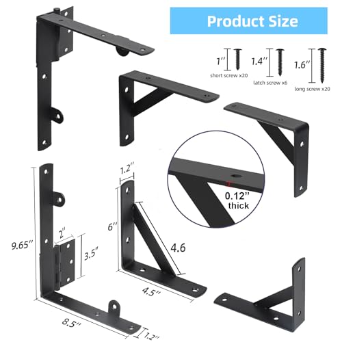 Gate Corner Brace Brackets Heavy Duty Anti Sag Gate Kit with Gate Latch for Wooden Fence Gate Hardware Kit - size: Single Door Set