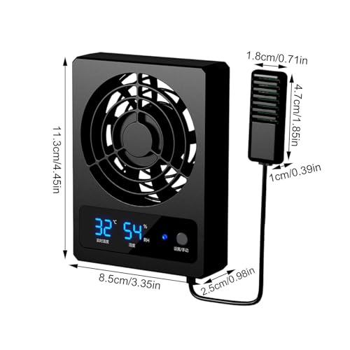 Fan for Reptile Enclosure Low Noise Efficient Vent Fan | Cooling Fan for Reptile Tank for Reptiles, Snakes, Rainforest Terrariums, Vivariums, Dragons, Lizards - size: B: (℃)