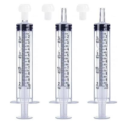 10mL Syringe for Liquid, Food, Oral, Scientific Labs, Measurement, Dispensing, Press-In Adapter, Craft, Big Tip with Cap- 3 Pack 10ml Syringes with tsp & mL Measurement - style: 10 ml-tsp