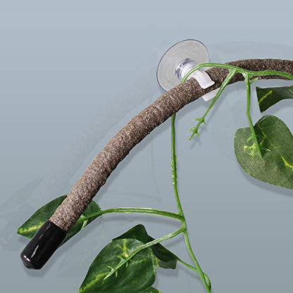 Coolrunner 8FT Reptile Vines and Flexible Reptile Leaves | with Suction Cups Jungle Climber Long Vines Habitat Decor for Climbing, Chameleon, Lizards, Gecko