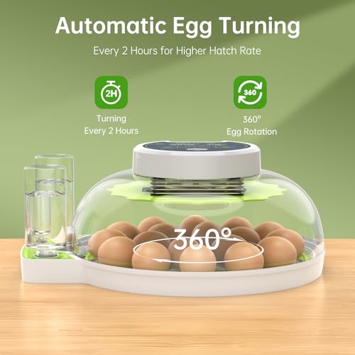 Egg Incubator with Automatic Egg Turning and Humidity Control, 18 Eggs Incubators for Hatching Eggs Chicken Quail Ducks Goose Parrot for Home Lab Farm Classroom