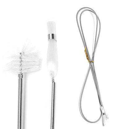 Ultum Nature Systems Twin Brush - Aquarium Brush for Glass Tanks, Pipe Cleaner Brush, Long Tube Cleaning Brush w/Double Ended Brush Styles - Flexible Drain Brush for Home Kitchen Sink - 23.62 in - size: 23.62 in