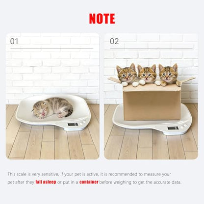 Small Animal Digital Scale, 14" x 10" Pet Weighing Scale Max 33lbs | Small Pet Scales for Weighing with LCD Display, Hamster Kitten Puppy Scale, Electronic Kitchen Food Scale, for Newborn Pets