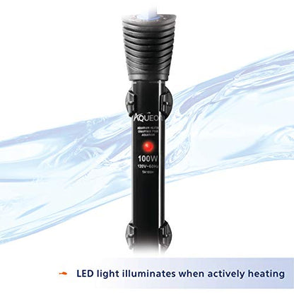 Aqueon Submersible Aquarium Heater, 100 Watts, Up to 40 Gallons - size: 100 Watts, Up to 40 Gallons