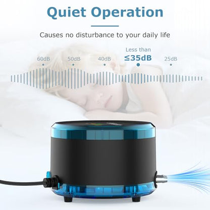 hygger Aquarium Air Pump Dual Outlet, Quiet Powerful Fish Tank Aerator 4W/8W, Adjustable Oxygen Pump with Air Stone, Bubbler for Fish Tank Up to 200 Gallon - size: 4W (Up to 120 Gallon)