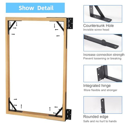 2 Sets Anti Sag Gate Kit Heavy Duty No Sag Kit Gate Corner Brace Bracket for Wooden Fence Gate with Self-Locking Gate Latch - size: Double Door Set