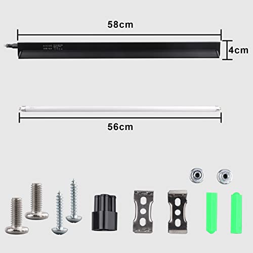 Aiicioo T5 UVB Lighting Combo Kit - Desert 10.0 Terrarium Hood Light Fixture & High Output T5 HO UVB Bulb for Reptiles Chameleon Gecko (22Inch 24W) - size: 22Inch 24W