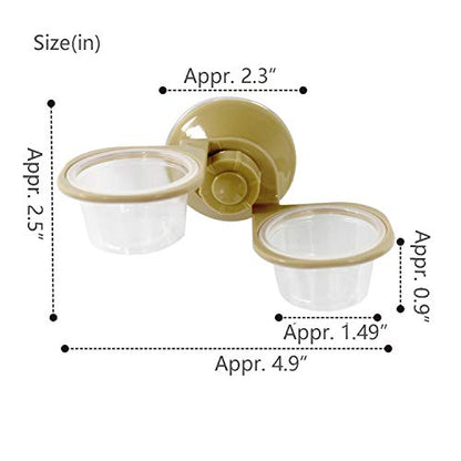 Gecko Feeding Ledge Suction Cup Feeder with 20 Pack 1 oz Feeder Cups and Feeding Tong for Small Reptiles