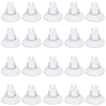 Pawfly 20 Pack Aquarium Suction Cups with Clips and Adjustable Zip Ties Cables Fish Tank Tools for Binding Moss Holding Airline Tubing Decorations Shrimp Nests and Reptile Hammocks - size: 20 Pack