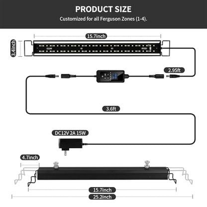 UVB Reptile Light, Dimmable UVA UVB Lamp with Timer & 3 Modes, Adjustable 5.0-20.0 Output, 6500K Daylight LED Reptile Tank Light for Bearded Dragon, Snake, Turtle, 10-40 Gallon (16 INCH) - size: 16 INCH