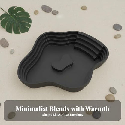 Amphibian Water Dish for Turtles, PP Reptile Bathing Pool with Ramp, 8.7 x 6.3 in Feeding & Soaking Basin for Terrariums - color: Black L