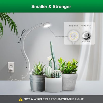 SANSI Grow Lights for Indoor Plants, Pot Clip-On Plant Light, 2-Pack | Full spectrum LED plant lamps for indoor growing; 4-level dimmable; 3/6/12H timer; 5V pot clip lights for small plants - size: 2-Pack